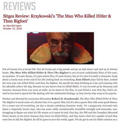 Sitges Review: Krzykowski's 'The Man Who Killed Hitler & Then Bigfoot'